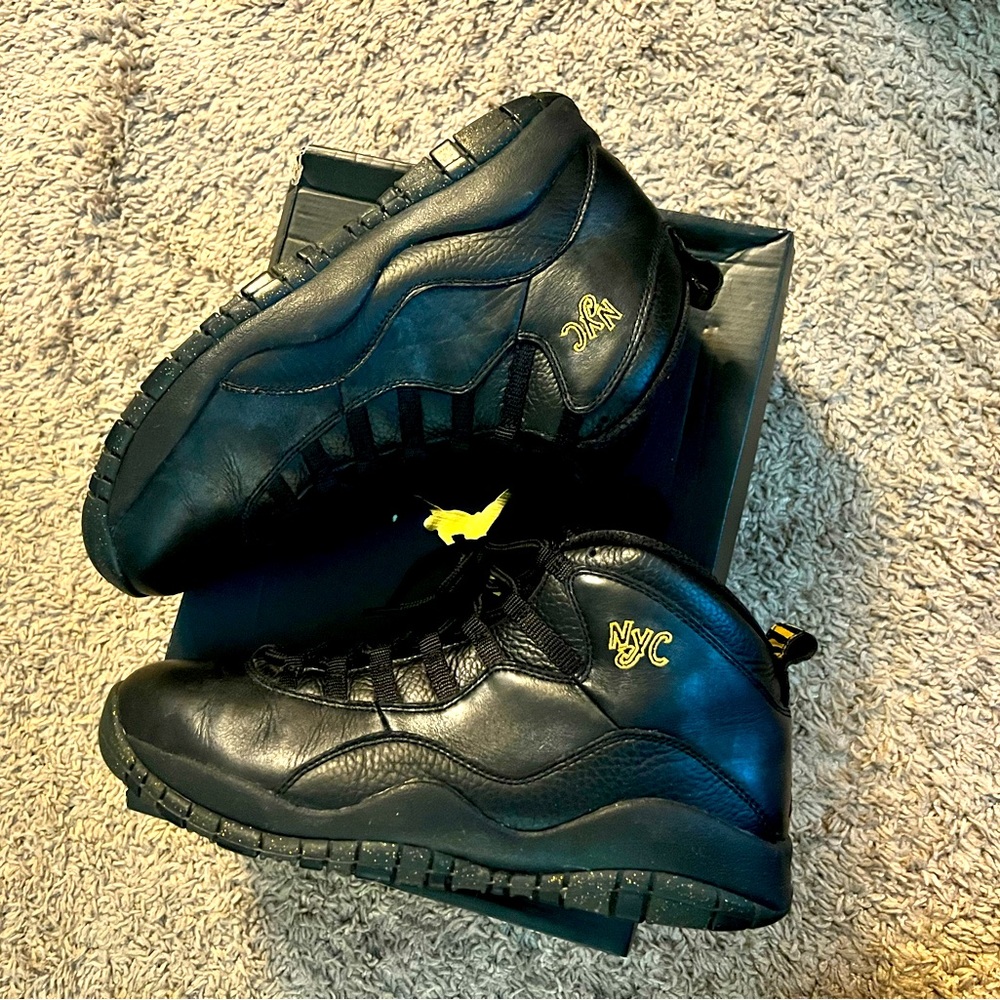 All black Jordan 10’s. NYC edition